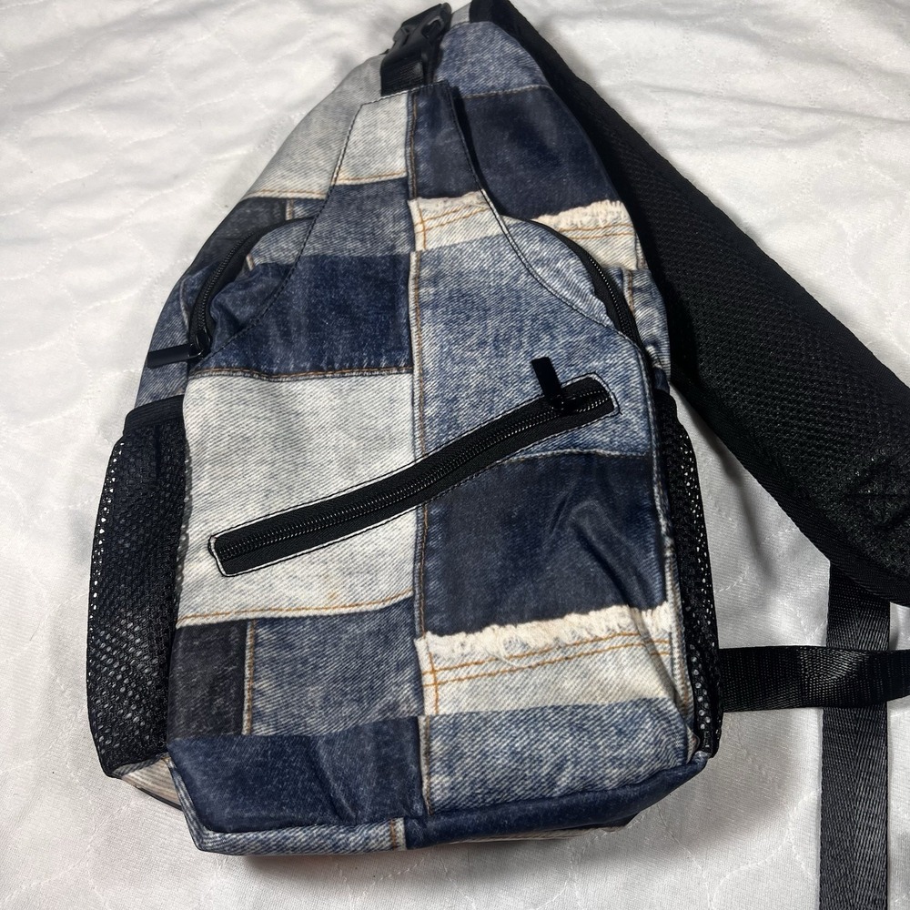 Retro Blue Jean Printed Sling Bag New